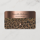 Luxury Gold Leopard Print QR Code 名刺 (正面)