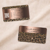 Luxury Gold Leopard Print QR Code 名刺