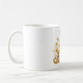 Luxury Gold Letter A Monogram with Crown & Lily Fl コーヒーマグカップ (左)
