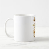 Luxury Gold Letter B Monogram with Crown & Lily Fl コーヒーマグカップ (左)