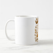 Luxury Gold Letter H Monogram with Crown & Lily Fl コーヒーマグカップ (左)