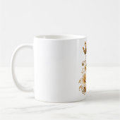 Luxury Gold Letter I Monogram with Crown & Lily Fl コーヒーマグカップ (左)
