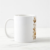 Luxury Gold Letter K Monogram with Crown & Lily Fl コーヒーマグカップ (左)