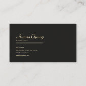 Luxury Gold Line Art Rose Floral Midnight Black 名刺 (裏面)