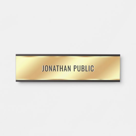 Luxury Gold Look Your Custom Text Name Template サインプレート (正面)