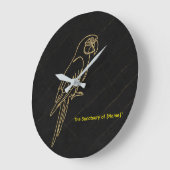 Luxury Gold Macaw Parrot Marble Clock ラージ壁時計 (傾斜)