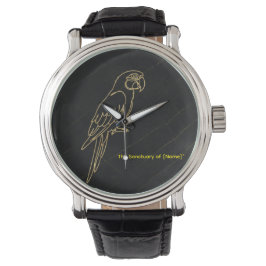 Luxury Gold Macaw Parrot Marble Wristwatch 腕時計