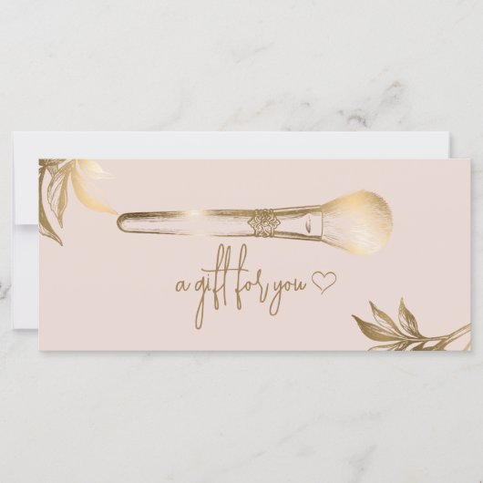 Luxury Gold Makeup Beauty Brush Gift Certificate  (正面)