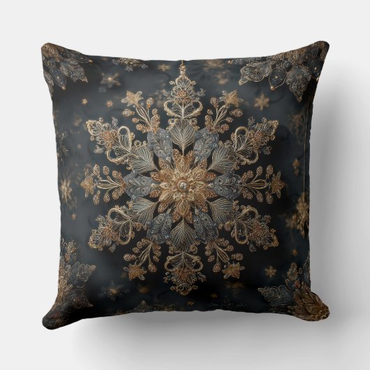 Luxury Gold Mandala Throw Pillow クッション (裏面)