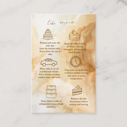 Luxury Gold Marble Cake Care  名刺 (正面)