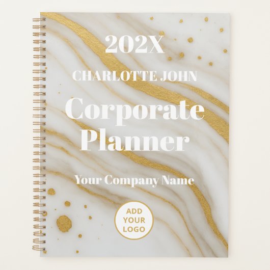 Luxury Gold Marble Corporate 2026 プランナー手帳 (正面)
