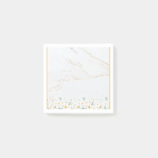 Luxury Gold Marble Daisy Post-it Notes Block ポストイット