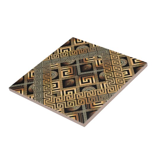 Luxury Gold Meander Geometric タイル (側面)