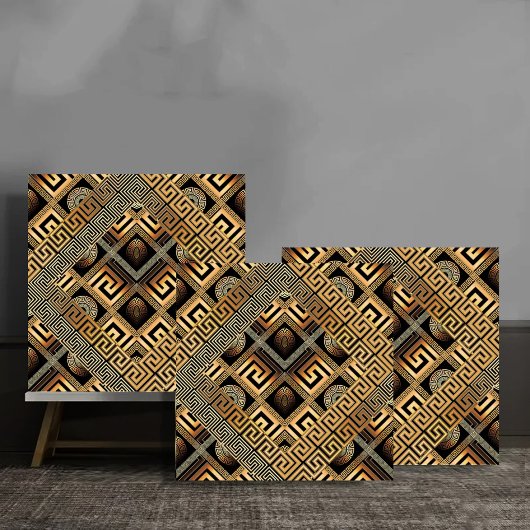 Luxury Gold Meander Geometric タイル