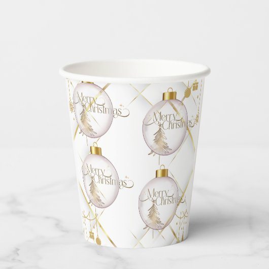 Luxury Gold Merry Christmas 紙コップ (裏面)