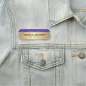 Luxury Gold Metallic & Elegant Blue Tinged Purple 名札 (インサイチュ)