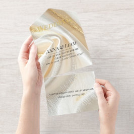 Luxury Gold Minimalist IFoil All in One Invitation オールインワン招待状