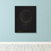 Luxury Gold Minimalist Moon Canvas Art キャンバスプリント (インサイチュ (ウッドフロア))