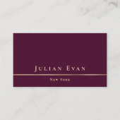 Luxury Gold Minimalistic Burgundy Wine Classy 名刺 (正面)