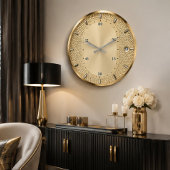 Luxury Gold Modern Champagne Elegant Home Office ラージ壁時計