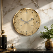 Luxury Gold Modern Champagne Elegant Home Office ラージ壁時計