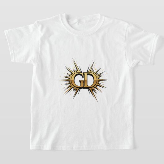 Luxury Gold Monogram Emblem Logo Design Tシャツ (レイダウン)