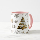 Luxury Gold Mosaic Geometric Tree Combo Mug  マグカップ (正面右)