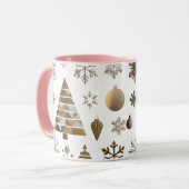 Luxury Gold Mosaic Geometric Tree Combo Mug  マグカップ (正面左)