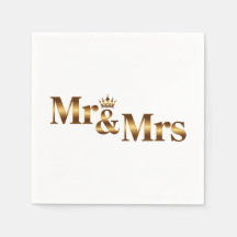 Luxury Gold Mr & Mrs Wedding Sign | Elegant Bridal