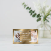 Luxury Gold Nail Technician Artist Salon Photos 名刺 (スタンド正面)