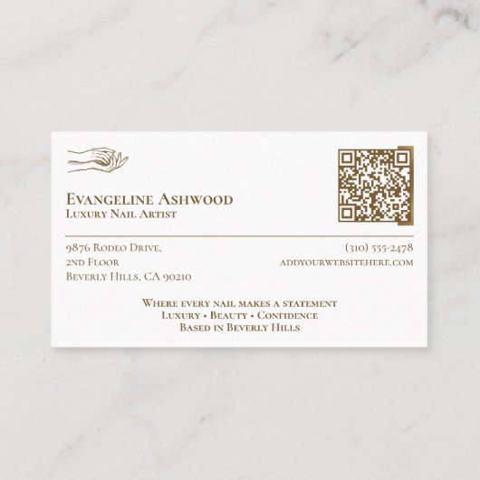 Luxury Gold Nail Technician Artist Salon Photos 名刺 (裏面)