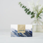Luxury Gold & Navy Abstract Photographer Business  名刺 (スタンド正面)