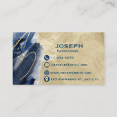 Luxury Gold & Navy Abstract Photographer Business  名刺 (裏面)