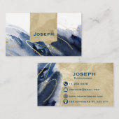 Luxury Gold & Navy Abstract Photographer Business  名刺 (正面/裏面)