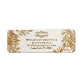Luxury Gold Ornate Baroque Gilded Monogram Wedding ラベル (正面)