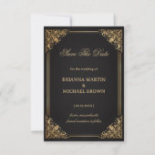 Luxury Gold Ornate Elegant セーブザデート (正面)