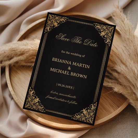 Luxury Gold Ornate Elegant セーブザデート