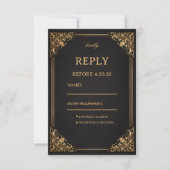 Luxury Gold Ornate Elegant 出欠カード (正面)