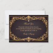 Luxury Gold Ornate Sparkle サンキューカード (正面)