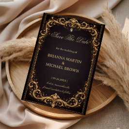 Luxury Gold Ornate Sparkle セーブザデート