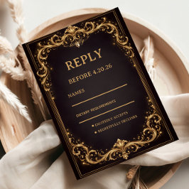 Luxury Gold Ornate Sparkle 出欠カード