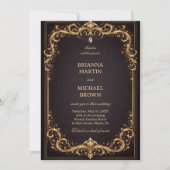 Luxury Gold Ornate Sparkle 招待状 (正面)