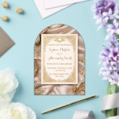 Luxury Gold Ornate Wedding Invitation アクリル招待状 (インサイチュ (ウェディング))