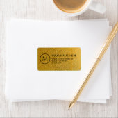 Luxury Gold Pattern Custom Monogram Address Label ラベル (インサイチュ)