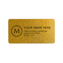 Luxury Gold Pattern Custom Monogram Address Label