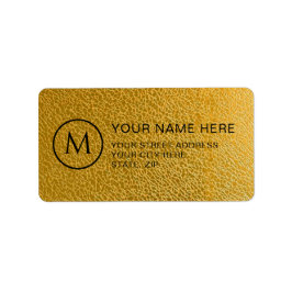 Luxury Gold Pattern Custom Monogram Address Label ラベル