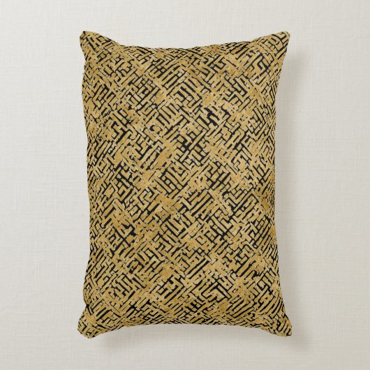 Luxury Gold Pattern ,Gold Black アクセントクッション (正面(垂直))