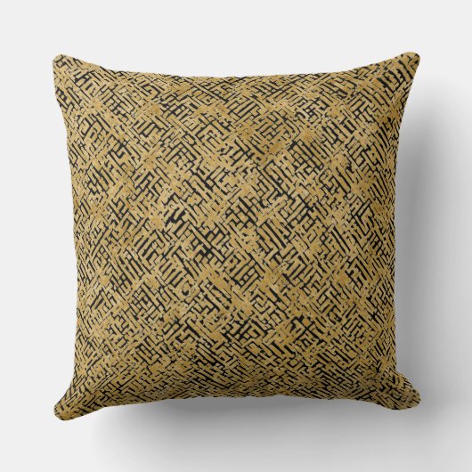 Luxury Gold Pattern ,Gold Black クッション (裏面)
