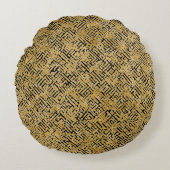 Luxury Gold Pattern ,Gold Black ラウンドクッション (正面)