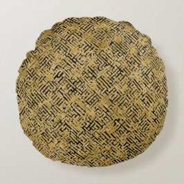Luxury Gold Pattern ,Gold Black ラウンドクッション